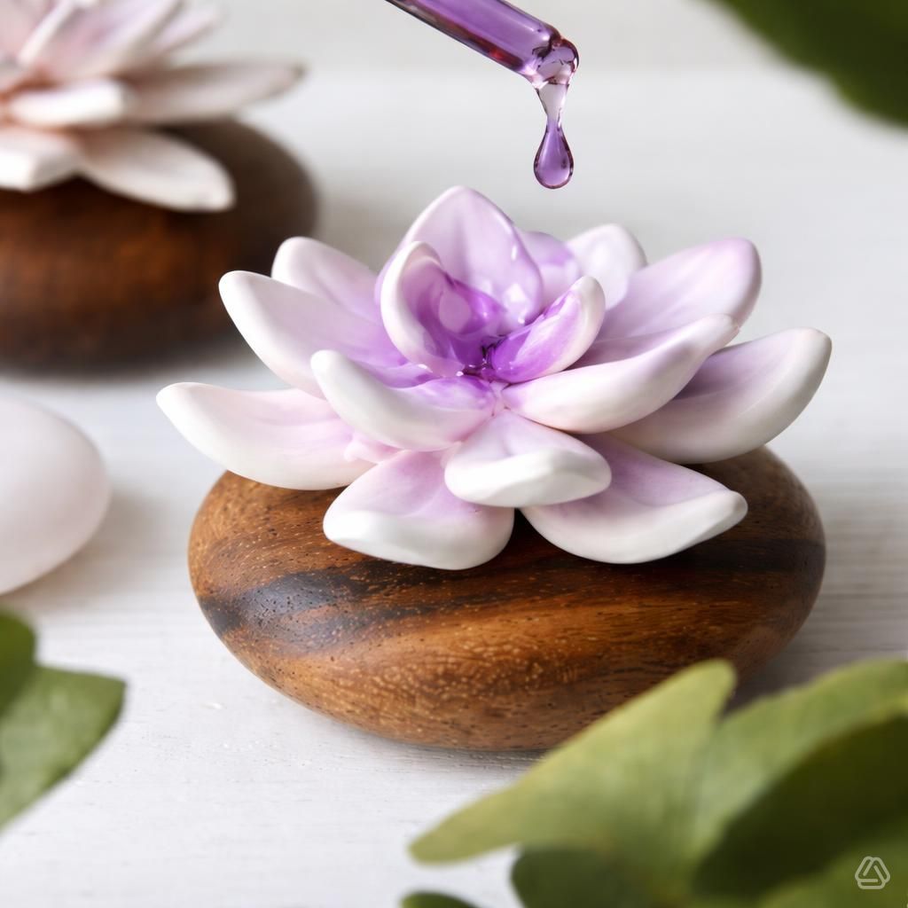 Diffuseur de Fragrances en Porcelaine - Fleur Jade du Tibet | Artisanat Français
