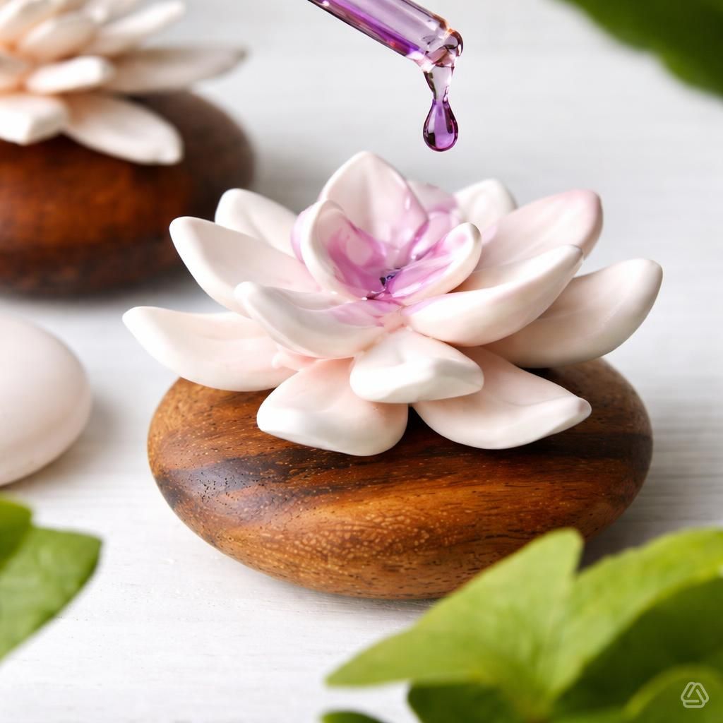 Diffuseur de Fragrances en Porcelaine - Fleur Jade du Tibet | Artisanat Français